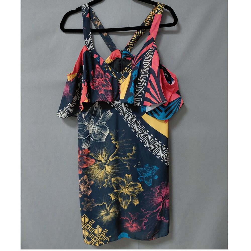AFGHAN Multicolor Shift Short Dress Women Size M